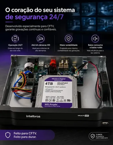Disco Rígido Wd Purple Hd 4tb Para Cftv Wd43purz Intelbras | Frete