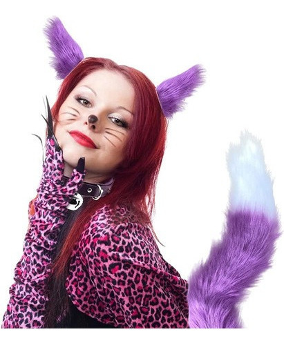Disfraz De Zorro Lobo Con Orejas Y Cola De Gato Peludo