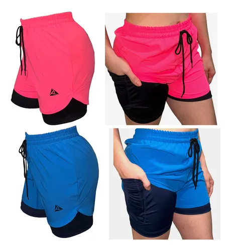 comprar Pack X2 Pantalonetas Short Con Lycra Ripple Original Dama