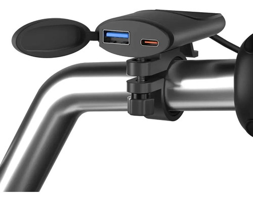 Cargador De Carga Rapida Para Motocicleta Usb A 3.0 Y Usb C