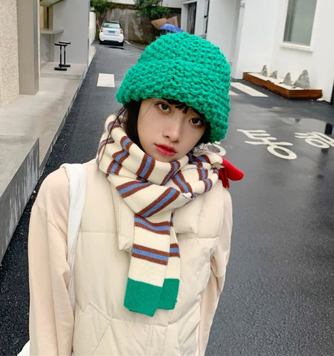 Gorro De Invierno Cálido Con Gorro De Punto Para Mujer