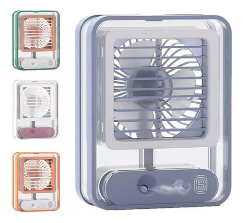 Mini Ventilador Ar Gelado Umidificador Luz Led Portatil