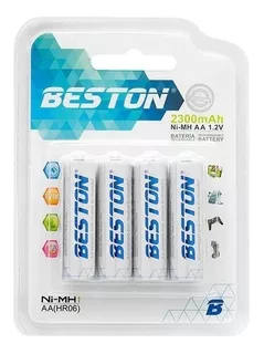 Baterias Pilas Aa 2300 Mah Recargables Blisterx4 Beston