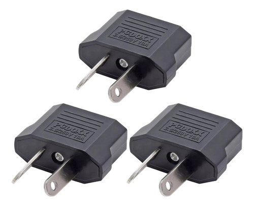 3x Adaptador Enchufe Pata Plana 'v' Torcida Argentina Tipo