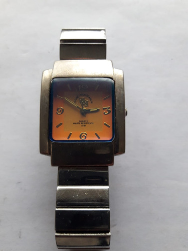 Reloj Polo Con Estuche Plateado Naranja (Usado)