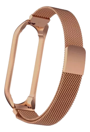 Pulseira De Aço Metal Compatível Mi Band 4 Champagne