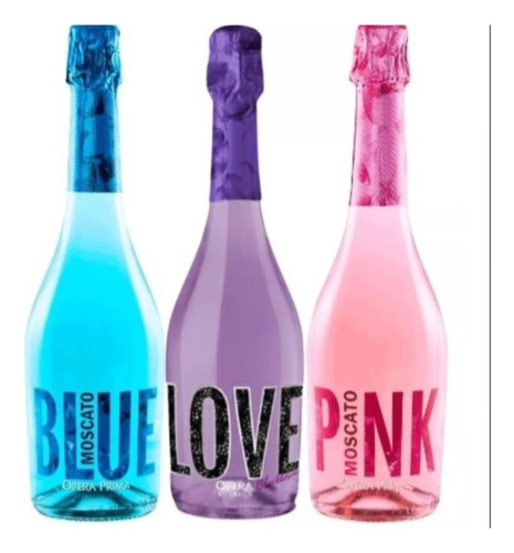 3x Espumantes Opera Love- Pink-blue