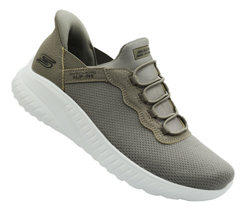 Tenis Skechers Bobs Squad Chaos 117500/tpe Beige Memory Foam