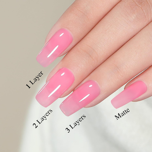 Opuiu Esmalte De Gel Rosa TraslĂșcido, Curado Uv Led, 15ml