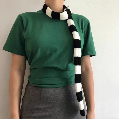 Bufanda (bk) For Mujer, Cinturón Largo Y Delgado, Corbata,