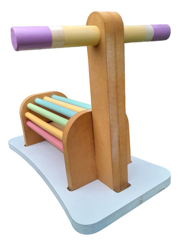 Pata Pata Madera, Andador Curvo Montessori - Arcoiris Pastel