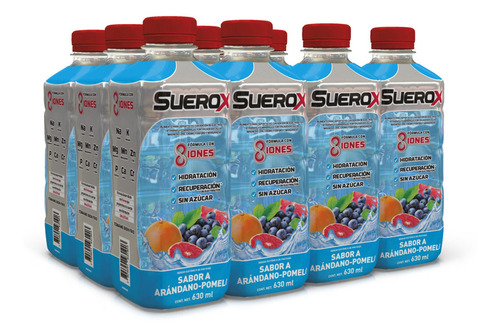 Pack Suerox 12 Bebidas Hidratantes Arandano Pomelo 630ml C/u