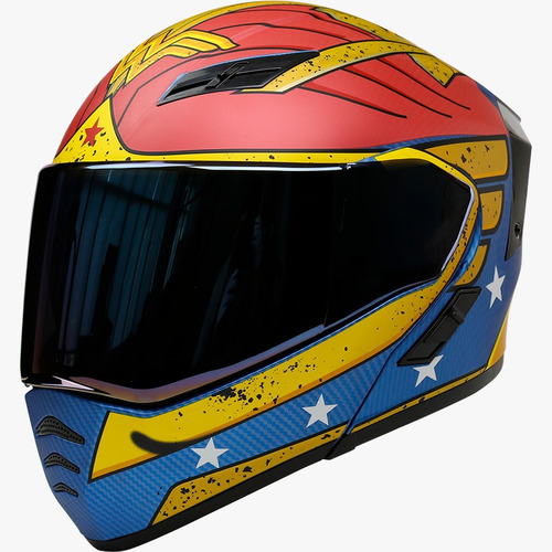 Casco Kov Estelar Wonder Woman Dc Con Luz Led Certicado Dot