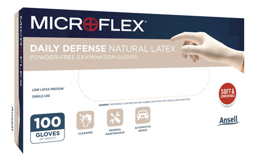 Microflex 10-754 Daily Defense - Guantes De Ltex Desechables