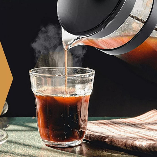 2 Pzas De Cafetera Prensa Francesa 350ml Vaso De Vidrio Color Negro