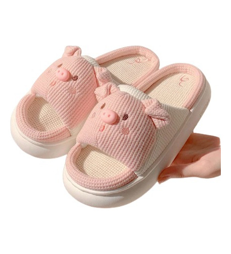 Pantuflas Súper Cómodas Cute Con Figura De Cerdito Rosa 