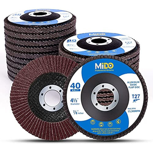 Mido Professional Abrasive 4 1/2 Flap Disc 20-pack Surtido G