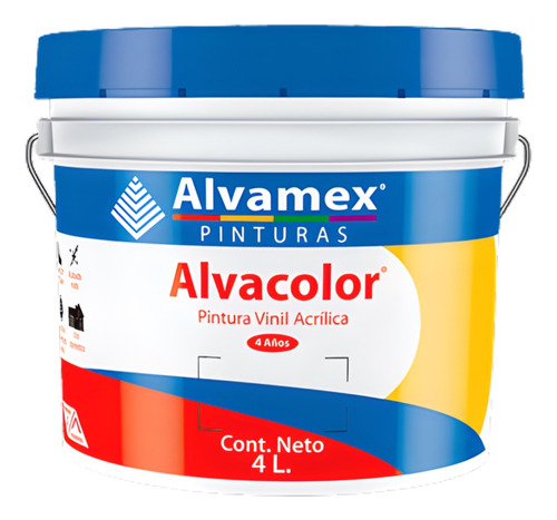 Pintura Vinilica Mate 4 Litros Alvacolor 4 Años Galón Int/ex Color Violeta Básico