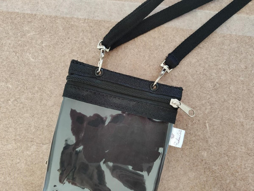 Porta Celular Com Visor Bolsinho Fecho Zíper Alça Removível