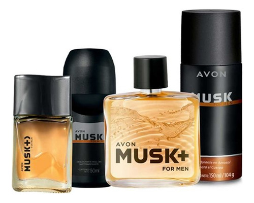 Musk Fragancia De Hombre Con Deo Roll On Spray Y Mini