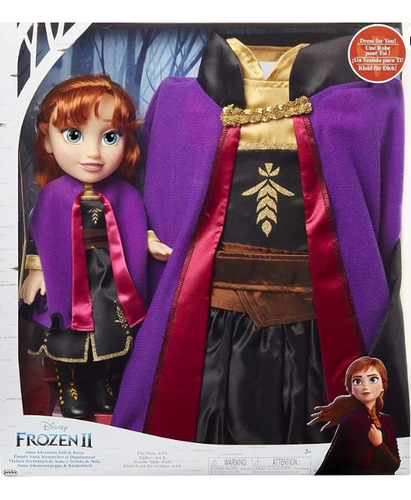 Frozen 2 Muñeca Aventurera Y Vestido De Niña Surt