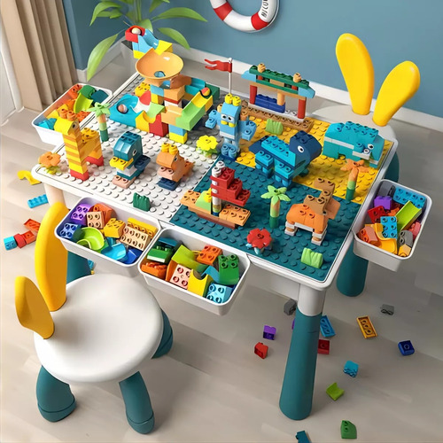 Mesa De Juego De Bloques Multifunción Para Niños Un Conjunto