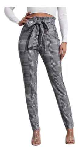 Pantalón clásico en tejido de punto Gris  Pantalon de vestir dama,  Pantalones de vestir mujer, Pantalon de tela mujer