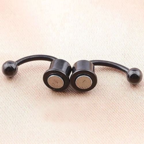 Aretes Piercing Iman A Presión Unisex Moda Acero Resistentes