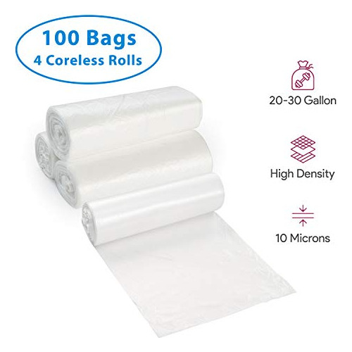 Bolsas De Basura Transparentes De 2030 Galones, 100 Uni...