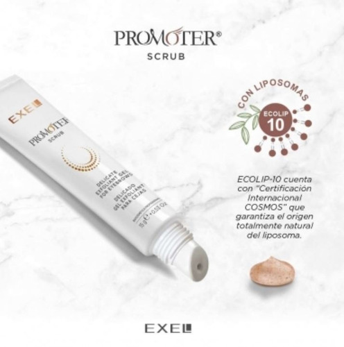 Imagen 2 de 9 de Promoter Scrub Gel Exfoliante Para Cejas Liposomas 15gr Exel