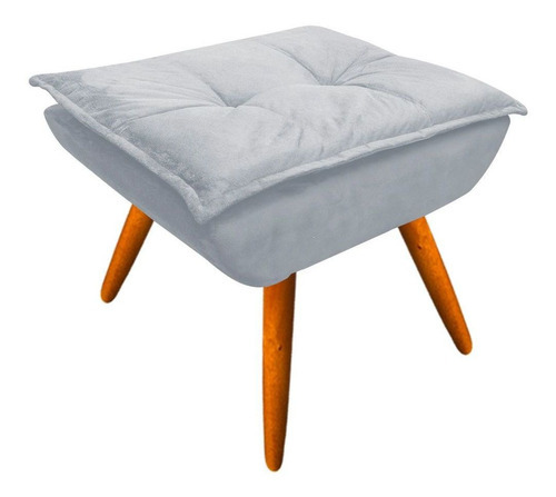 Poltrona Opala Com Puff Opala Suede D'rossi Cor Cinza