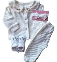 Comprar Ajuar Bebe Salida Maternidad Hilo Algodon Blanco Recien Nacida