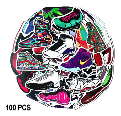 150 Pegatinas Stickers Calcomanías Zapatillas De Baloncesto