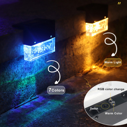Arandela Cristal Preta Parete Solar 0,5w 3.000k-rgb