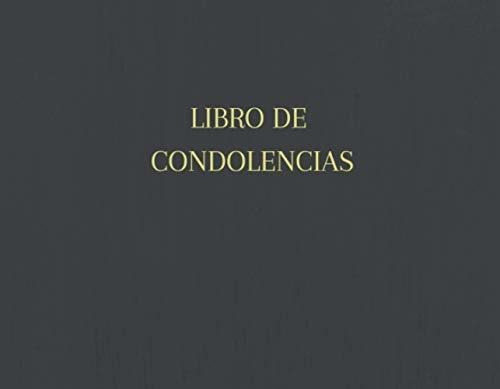 Libro De Condolencias / Fondo En Negro, Letras Doradas