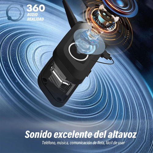 Par De Intercomunicador V6 Plus Para Casco Moto Ble 5.1 Negr