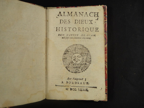 Almanach Des  Dieux Historique 1779