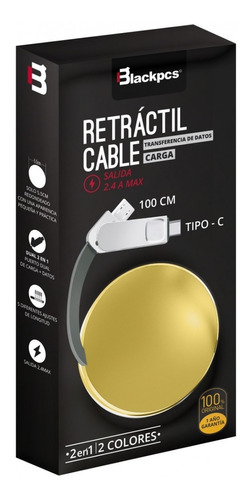 Cable Usb A Micro Usb - V8 - Tipo C Dorado 1 Metro