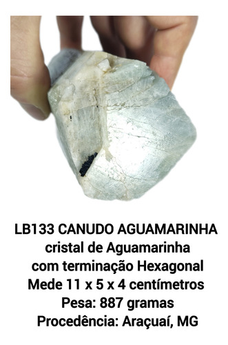 Lb133 Cristal Terminado Aguamarinha 887g Esverdeada