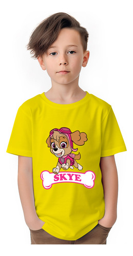 Polera Niños Paw Patrol Skye Cockapoo Algodon Wiwi