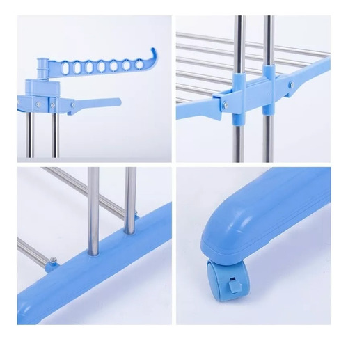 Tendedero Plegable De Ropa Retráctil Rack Portátil Color Mul