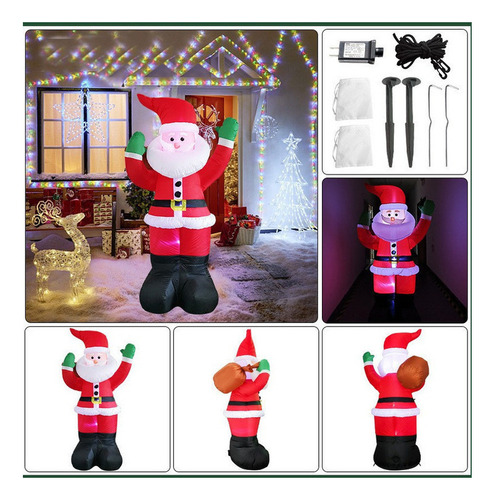 A Decoraciones Navideñas Led De Papá Noel Inflables