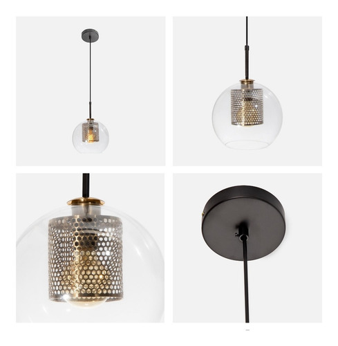Lámpara Colgante Opulent Negro Bronce E27 60w 1 Luz Lumimexico 23098-2