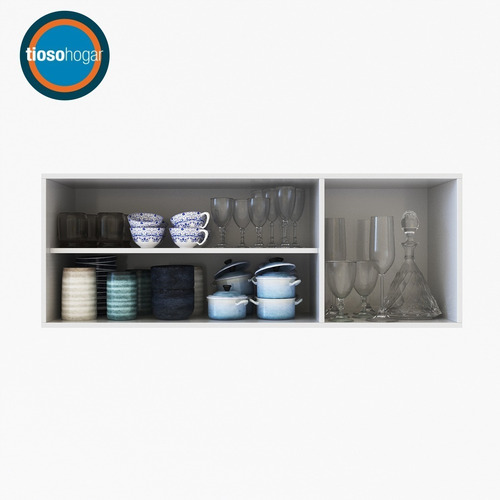 Imagen 2 de 10 de Alacena Blanca Cocina 3 Puertas Delos 120x32 Cm Mueble 1,20