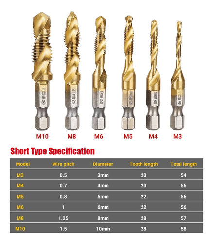 Kit De Taladros Hss Fast Steel Para Iron C, 6 Piezas