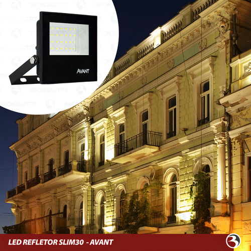 Kit 5 Refletor Holofote Prova Dágua 30w Led Luz Quente 6500k Carcaça Preto Luz Branco 110v/220v