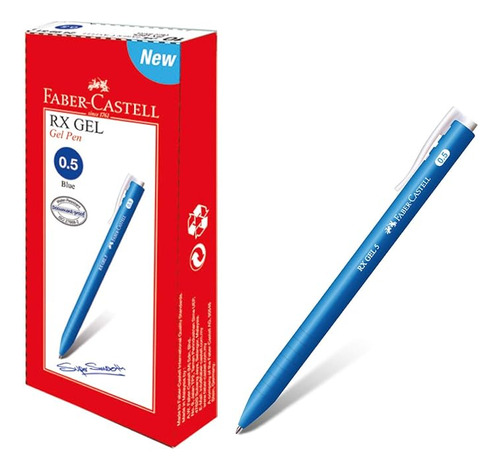 Faber Castell Rx Caja 10 Boligrafos Gel 020 In Azul Para Uso
