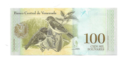 Cédula Venezuela 100000 Bolivares Fuertes Ano 2016 Fe