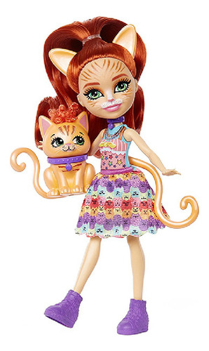 Muñeca Enchantimals City Tails Tarla Tabby + Mascota