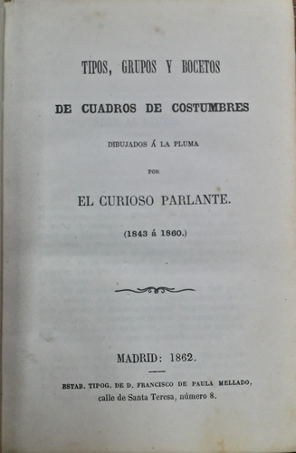 5500 Tipos, Grupos Y Bocetos De Cuadros De Costumbres. 